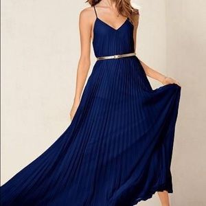 VS Navy Blue Pleated Maxi Dress